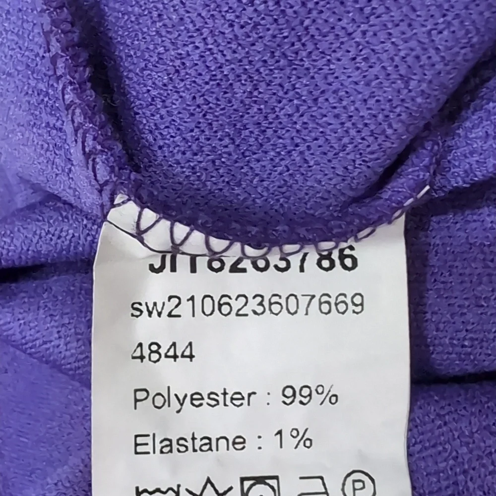 SHEIN Purple 3/4 Ruched Sleeve Open Front Blazer With Shoulder Pads Size Small